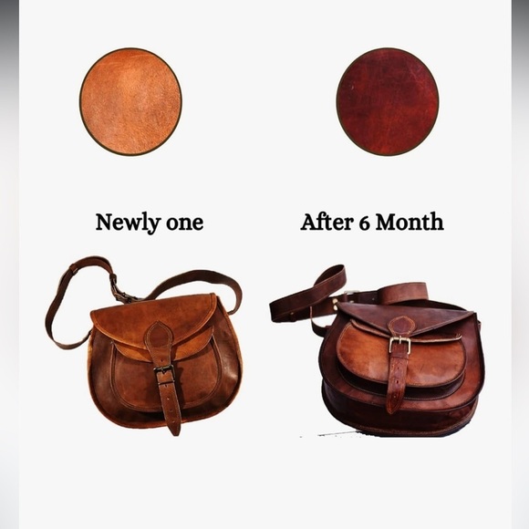 Satchel genuine Brown Leather Women's Bag with bronze hardware - Picture 6 of 7